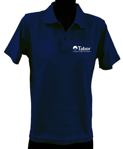 Short Sleeve Polo Top - Navy with White Logo