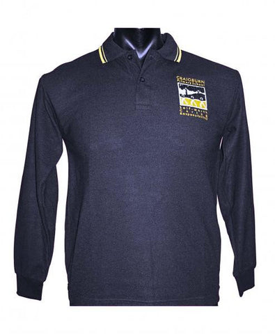 L/S Polo Navy/Gold Tip